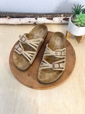 Birkenstock Granada Tan Nubuck Sandals Size 39 Narrow